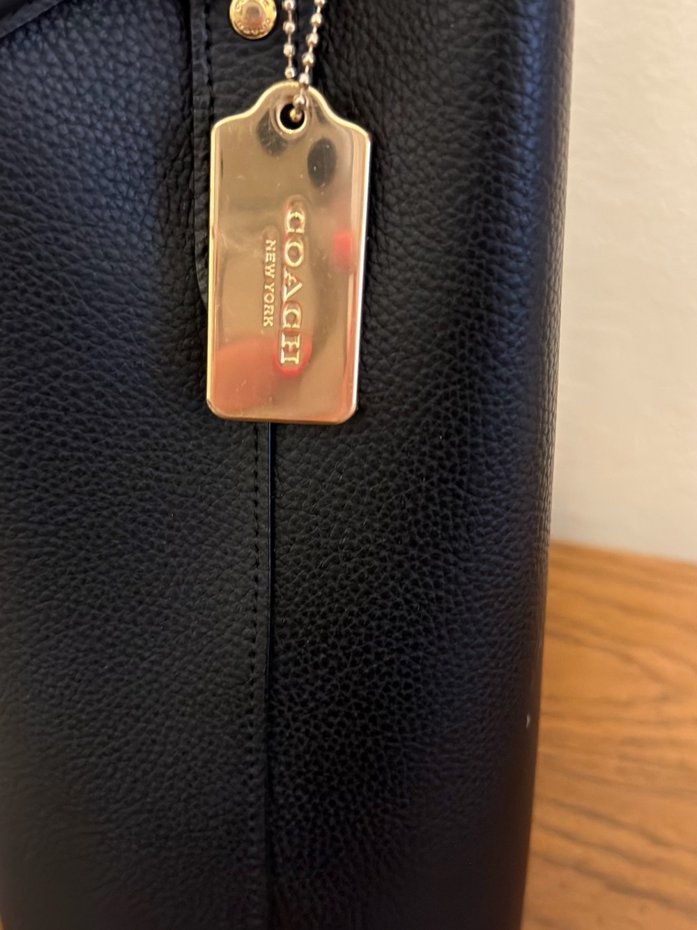 Coach Black Pebbled Leather Bucket Bag - Picture 4 of 5